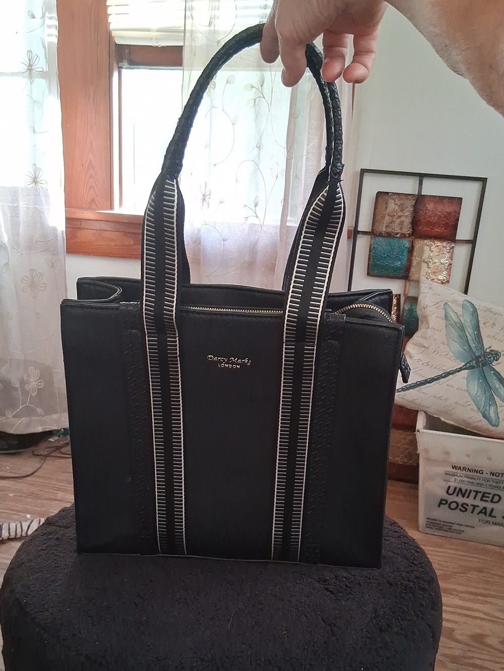 Darcy Marks London Vegan Leather Black Tote Bag